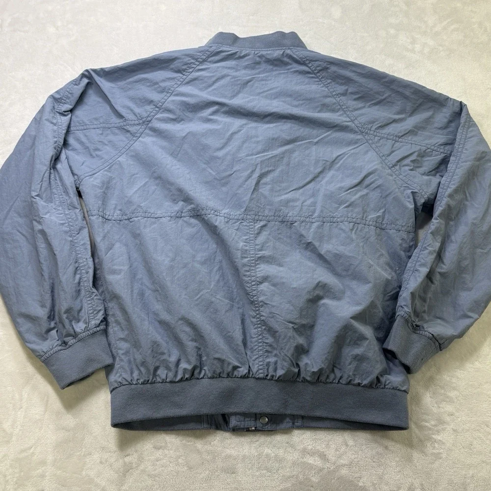Zara Blue Bomber Jacket Mens Small Lightweight Zip Front Rib Trim Utility‎ Coat